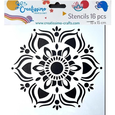 Creatissimo plastové šablony Set mandal 16 ks 15x15 cm – Zboží Dáma