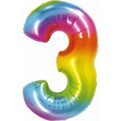 Godan balloons Chytrý fóliový balónek číslo 3 duha 76 cm