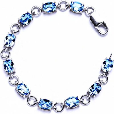 Čištín stříbrný s krystaly Swarovski akvamarín R 1245