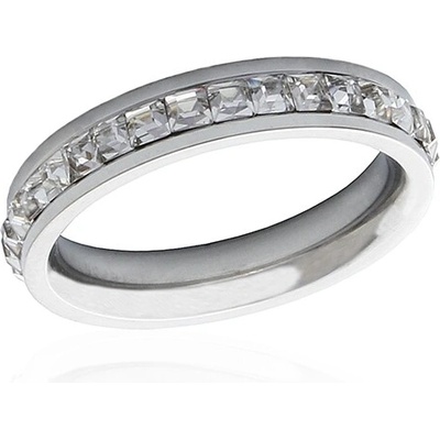 BM Jewellery Dámský prsten se zirkony z chirurgické oceli S435070