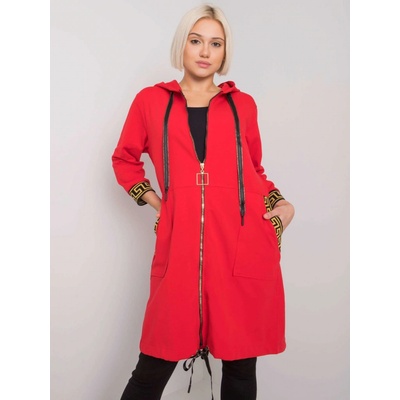 Delší mikina na zip RV BL 6792.02P červená