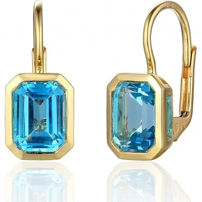 Gems, Náušnice Naomi, žluté zlato a modrý topaz (blue topaz), 585-38-3-4502.0Z00.0.00.603.08