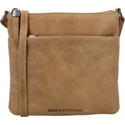 Béžová štvorcová crossbody z pravej kože „Milano“