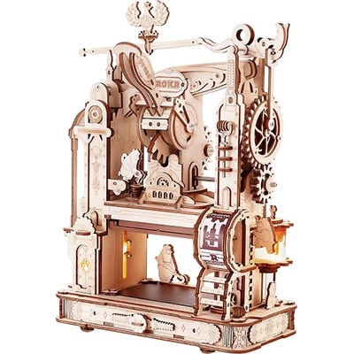 Robotime Дървен 3D пъзел Robo Time от 303 части - Класическа печатна преса (LK602)