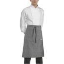 EGOchef zástěra nízká s kapsou sivé jemné bílé pásy E-6101066C