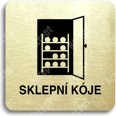 ACCEPT Piktogram sklepní kóje - zlatá tabulka - černý tisk bez rámečku