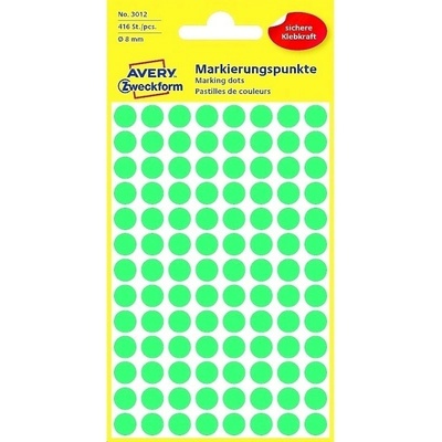 Avery Zweckform 3012 etikety 8mm 4 ks zelené
