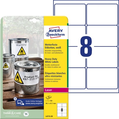 Avery Zweckform L4715-20 bílé 99.1mm x 67.7mm – Zboží Dáma