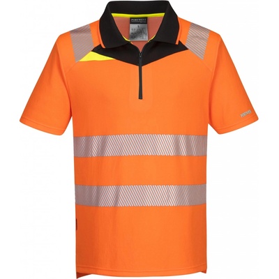 Portwest HI-VIS DX412 Reflexná strečová polokošeľa HV oranžová/čierna XL