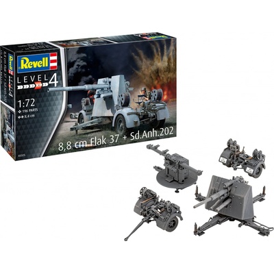 Revell 8 8 cm Flak 37 + Sd.Anh.202 Plastic ModelKit 03325 1:72
