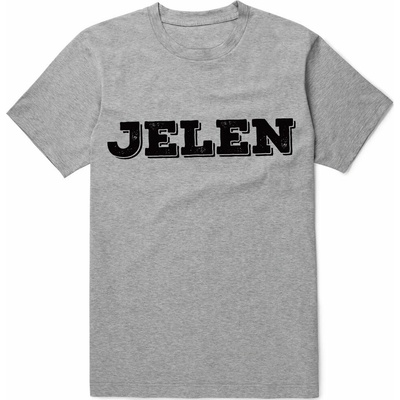 Tričko Jelen logo šedé