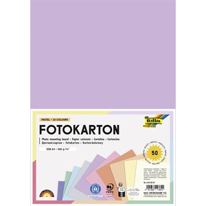 FOLIA Декоративен картон, 2 страници, A4, 300 g, 10x5 листа, FOLIA, Пастел", смесени цветове 614/5095 (614/5095)