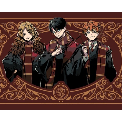 ZUTY Malování podle čísel HARRY POTTER RON A HERMIONA V NEBELVÍRSKÉM HÁBITU Rozměr 40 x 50 cm Rámování vypnuté plátno na rám