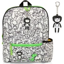 Babymel batoh Dino Zip a Zoe Black/White