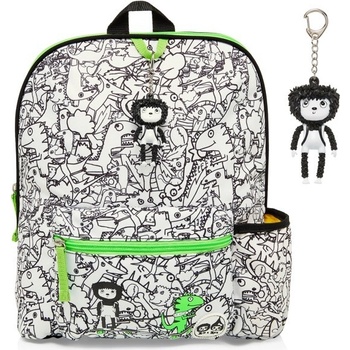 Babymel batoh Dino Zip a Zoe Black/White