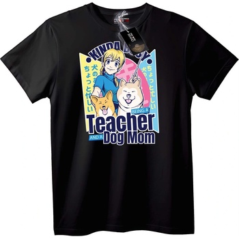 NOONEBRAND Тениска Учителка и Кучешка Майка - 2XL, Black