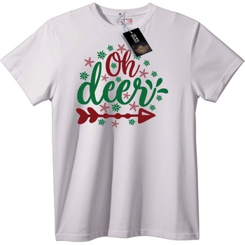 NOONEBRAND Тениска О, Еленче Коледна - 2XL, White