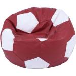 Pufrelax Пуф, топка 400л. Telstar XL - Red & White, Еко кожа, Пълнеж от Полистиролни перли (PUF-G-TXL-PVC-REWH)