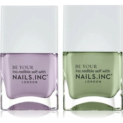 Nails Inc. Summer Nails Inc. Perk Me Up Please! lak na nechty 14 ml + Nails Inc. Your Perfect Matcha lak na nechty 14 ml kozmetická sada