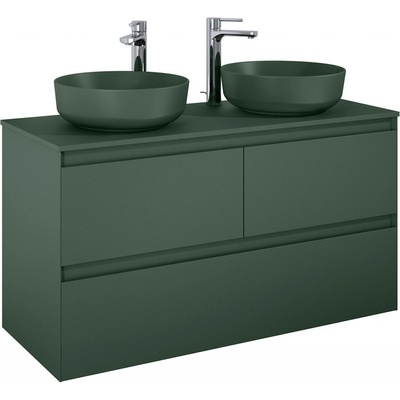 Elita Split skrinka 120x45.8x63.5 cm závesná kúpeľňová skrinka pod umývadlo zelená RE012007157010