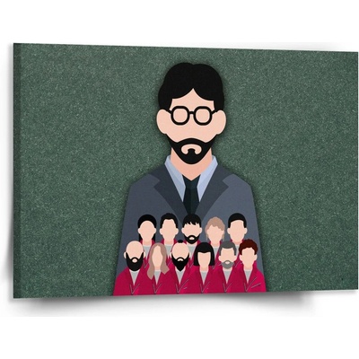 Sablio Obraz Money heist Profesor a jeho tím Zelená - 150x110 cm