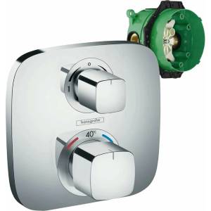 Hansgrohe Термостатичен смесител за душ Hansgrohe Ecostat E за вграждане плюс тяло за вграждане iBox (15708000 + 01800180)