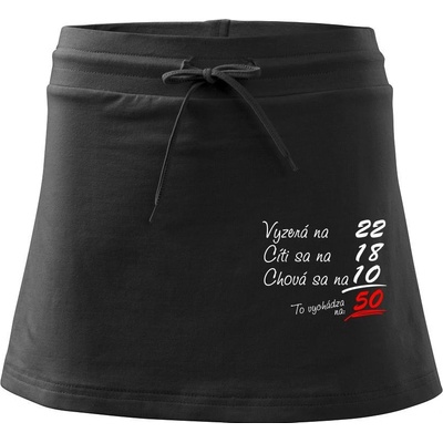 Vyzerá, cíti sa, chová sa 50 rokov športová sukňa Two in One čierna