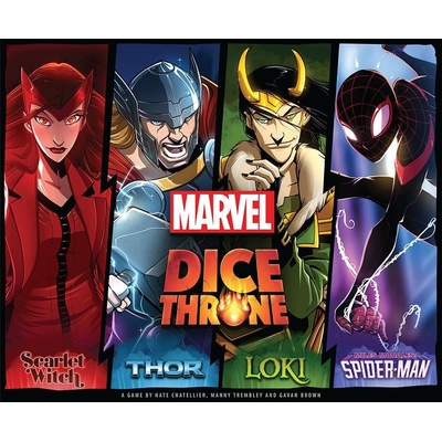 USAopoly Dice Throne Marvel 4-Hero Box Scarlet Witch, Thor, Loki, Spider-Man