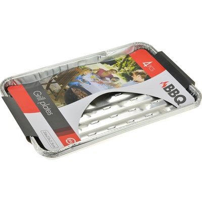 Grilovací hliníkové tácky BBQ - Set 4ks (34x23x2.5cm) - 8719202360882