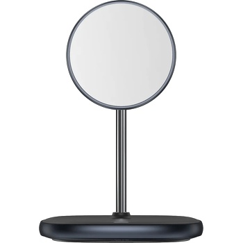 Baseus Magnetic Wireless Qi Charging Stand 15W (WXSW-01) - поставка (пад) за безжично зареждане за iPhone с Magsafe (черен)
