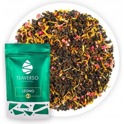 TEAVERSO ČAJ ZELENÝ LISTOVÝ GUNPOWDER LESNÍ JAHODA MĚSÍČEK LEONO 100 G