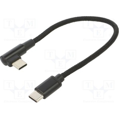 Gembird CC-USB2-CMCML-0.2M USB 2.0, USB C vidlice,USB C úhlová zástrčka, 0,2m, černý