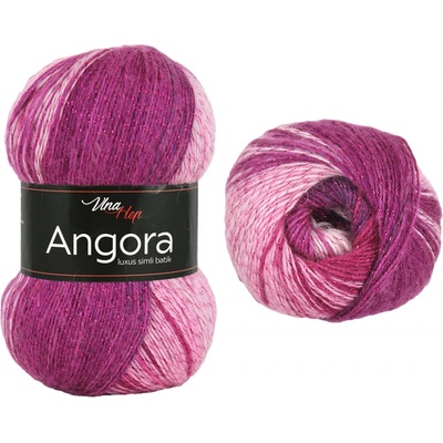 Vlna-hep Angora luxus simli batik - vlna, mohér, akryl a metalické vlákno Angora luxus simli batik: Melír 5720