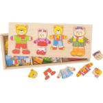 Bigjigs Toys Дървен пъзел Bigjigs - Семейство мечета за преобличане (BJ766) - ozone