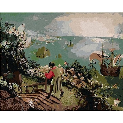 zuty Malování Podle Čísel Pád Ikarův Pieter Bruegel 40 x 50 Cm Plátno Rám