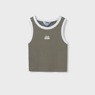 MAYORAL Потник рипс с бродерия в цвят зелено каки за момиче Майорал