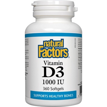 Natural Factors Vitamin D3, 1000 IU, 360 капсули, Natural Factors