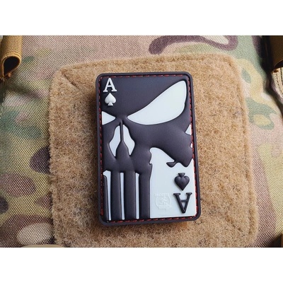 JACKETS TO GO Nášivka PUNISHER ACE OF SPADES velcro GLOW IN THE DARK