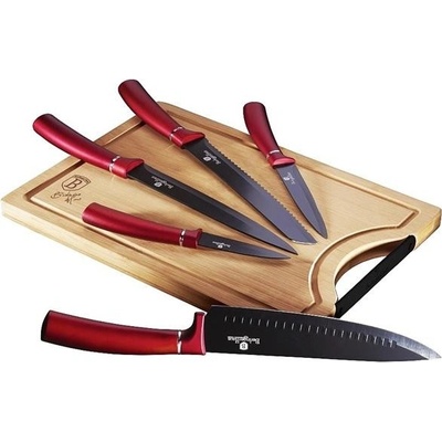 BerlingerHaus sada nožov s doskou 5ks BH-2552 Black Rose