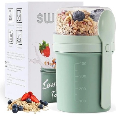 Swkien müsli kelímek s sebou, jogurtový kelímek s sebou 450ml + 250ml, jogurtový kelímek s lžičkou,