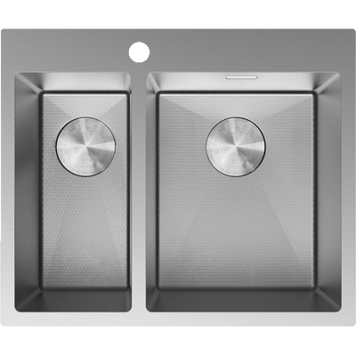 Mexen Flexo кухненска мивка от стомана с 1, 5 отделения 610 x 510 mm, инокс HC - 6446611500-01HC (6446611500-01HC)