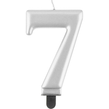 Image 1 of Godan Свещ за рожден ден 7 металик сребриста