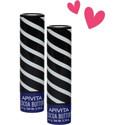 APIVITA Комплект - Стик за устни, какаово масло, SPF20, 2 х 4.4 g