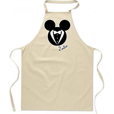 Povidlo.cz Zástěra Mouse Ženich Natural