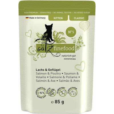 catz finefood Kitten No.05 losos und drůbeží maso 16 × 85 g