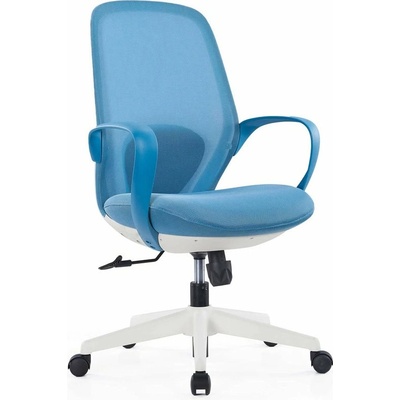 RFG Работен стол RFG Egg W, до 130кг, дамаска, полиамидна база, регулируем люлеещ механизъм, коригиране на височината, лумбална опора, син