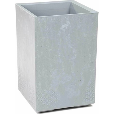 HowHomely PLASTOVÝ KVĚTINÁČ NA KOLEČKÁCH BETONIQUE 60X40X40 CM IMITACE BETONU ŠEDÁ