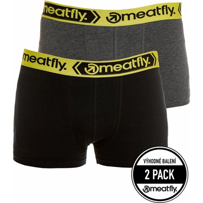 Meatfly мъжки боксерки Balboa Boxershorts Double Pack Grey Heather/Black | Черна | Размер Meatfly | Cheren | МЪЖЕ | S