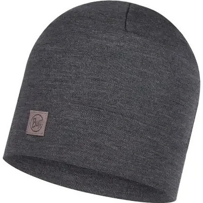 Buff Heavyweight Merino Wool Hat regular solid grey