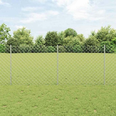 vidaXL Plot s řetězovým odkazem a sloupkem 10 x 1 m Pozinkovaná ocel
